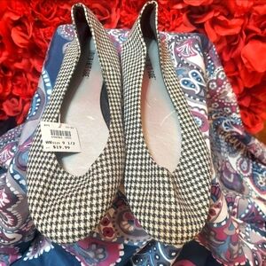 Womens NWT Size 9.5 Lower East Side Checkered Flats Black/ White